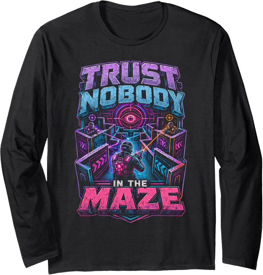 Laser Tag Long Sleeve T-Shirt - Adult Unisex Black