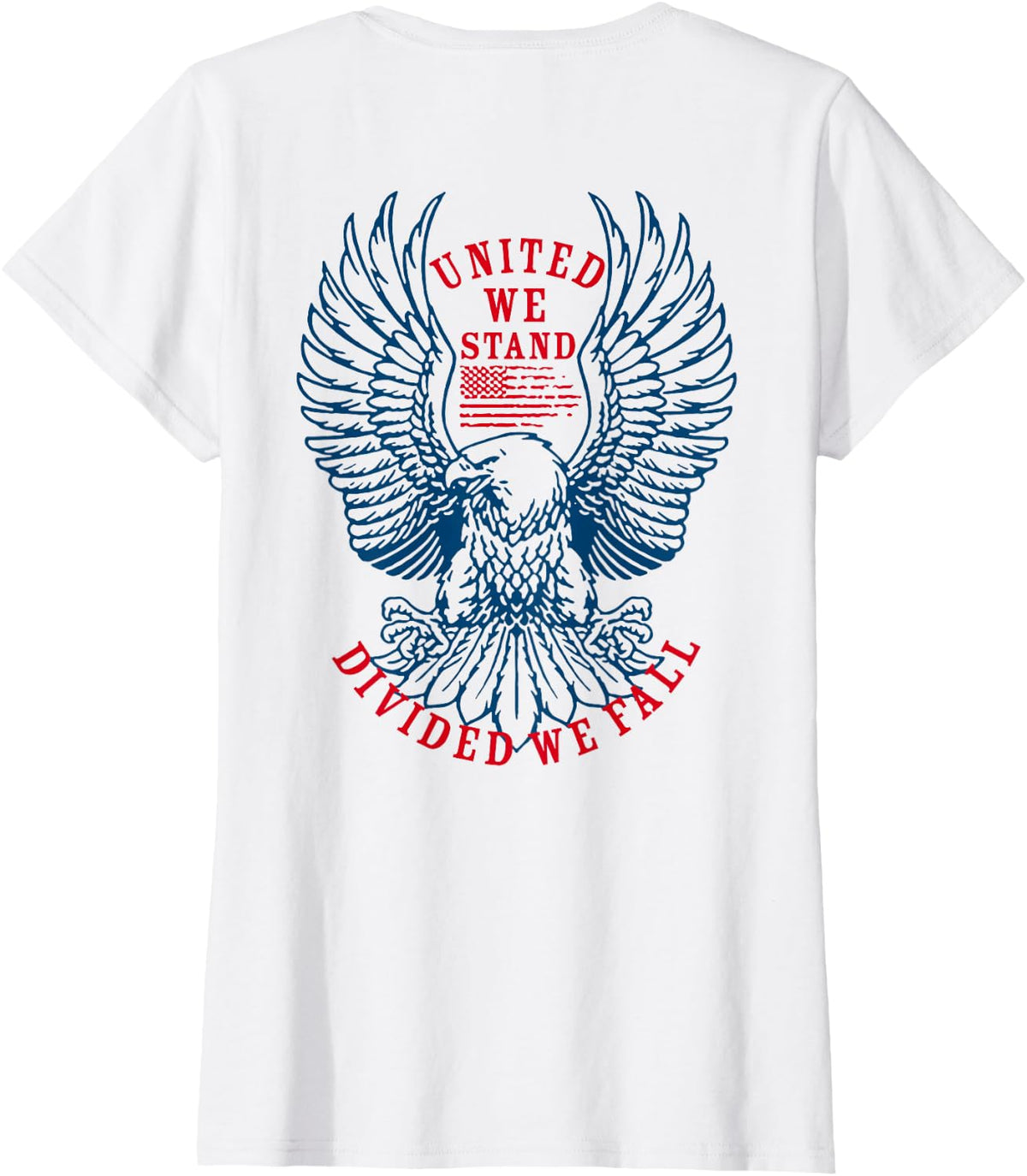 United We Stand Divided We Fall (on back) T-Shirt - White