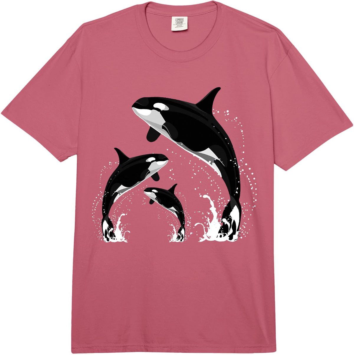 Killer Whale Gifts. Jumping Orca Killer Whales Killer Comfort Colors Adult Heavyweight T-shirt - Adult Unisex Raspberry Red