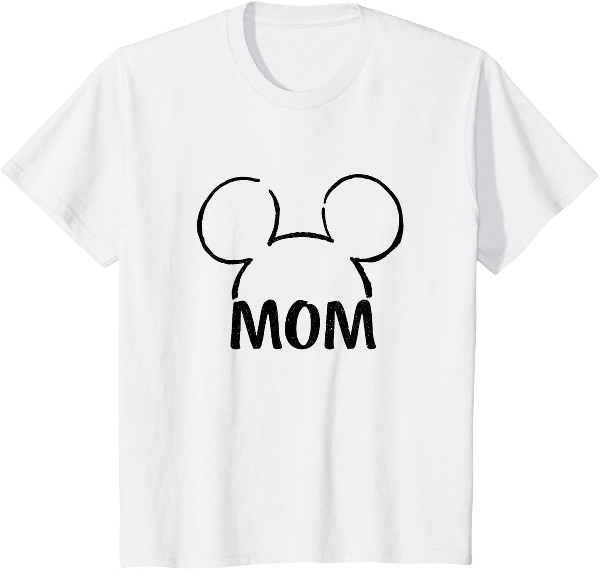 Disney Mickey and Friends Mom Mickey Ears Outline Logo T-Shirt - White