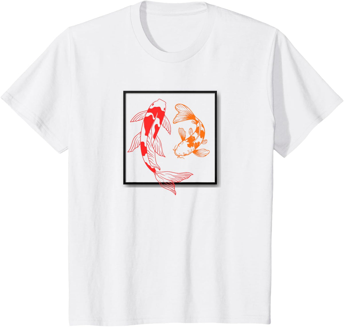 Koi Fish Couple - Abstract Series T-Shirt - White