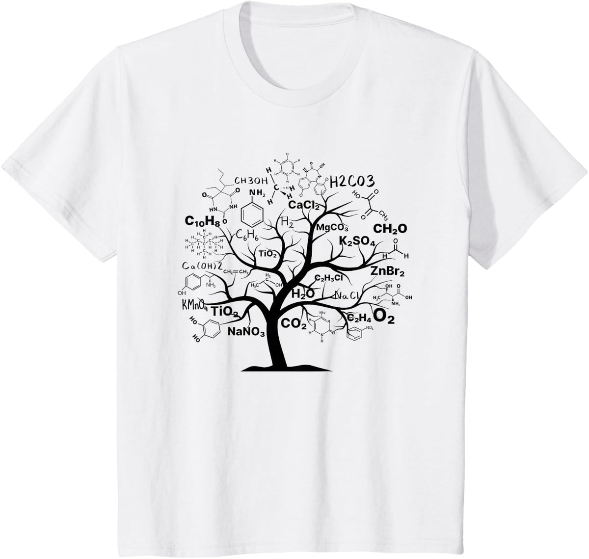 Funny Chemical Tree. Where Chemistry Meets Nature T-Shirt - White