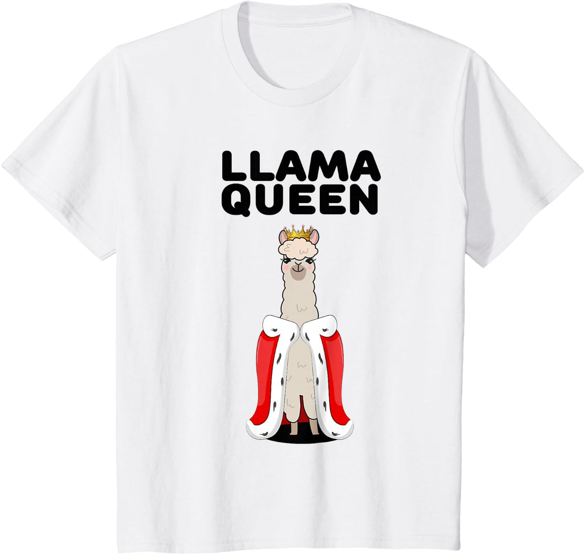 Llama Queen | Girls Llama Design | Womens Llama T-Shirt - White