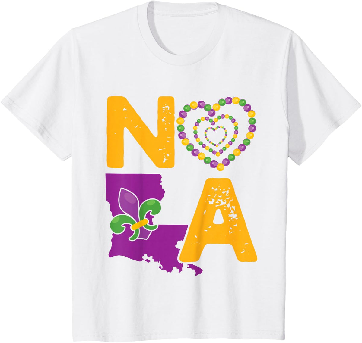 NOLA New Orleans 504 Mardi Gras T-Shirt - White
