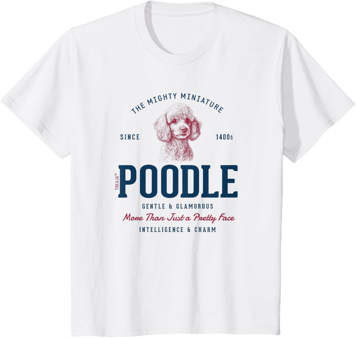 Retro Styled Vintage Miniature Poodle T-Shirt - White