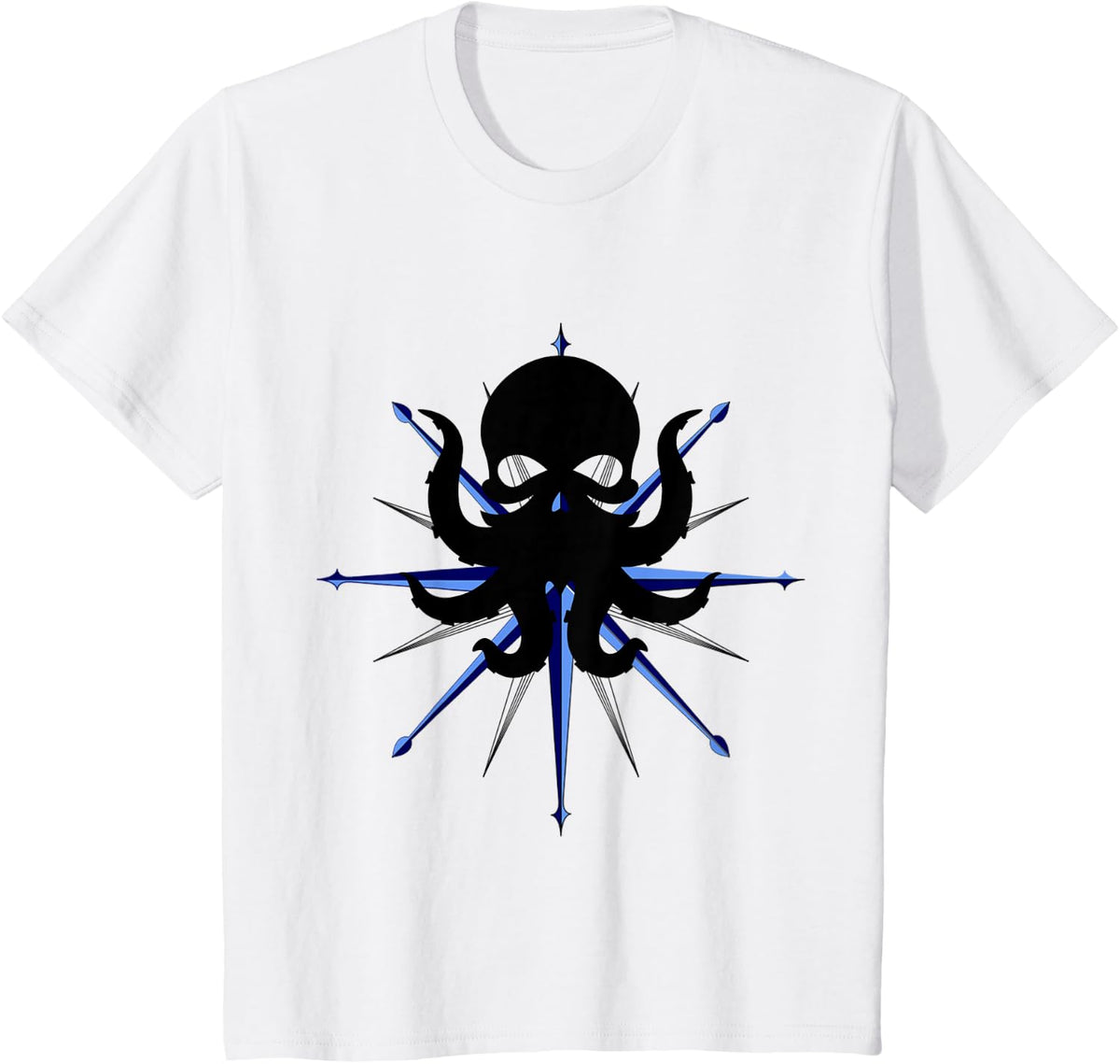 Octopus Kraken Vintage Nautical Compass T-Shirt - White