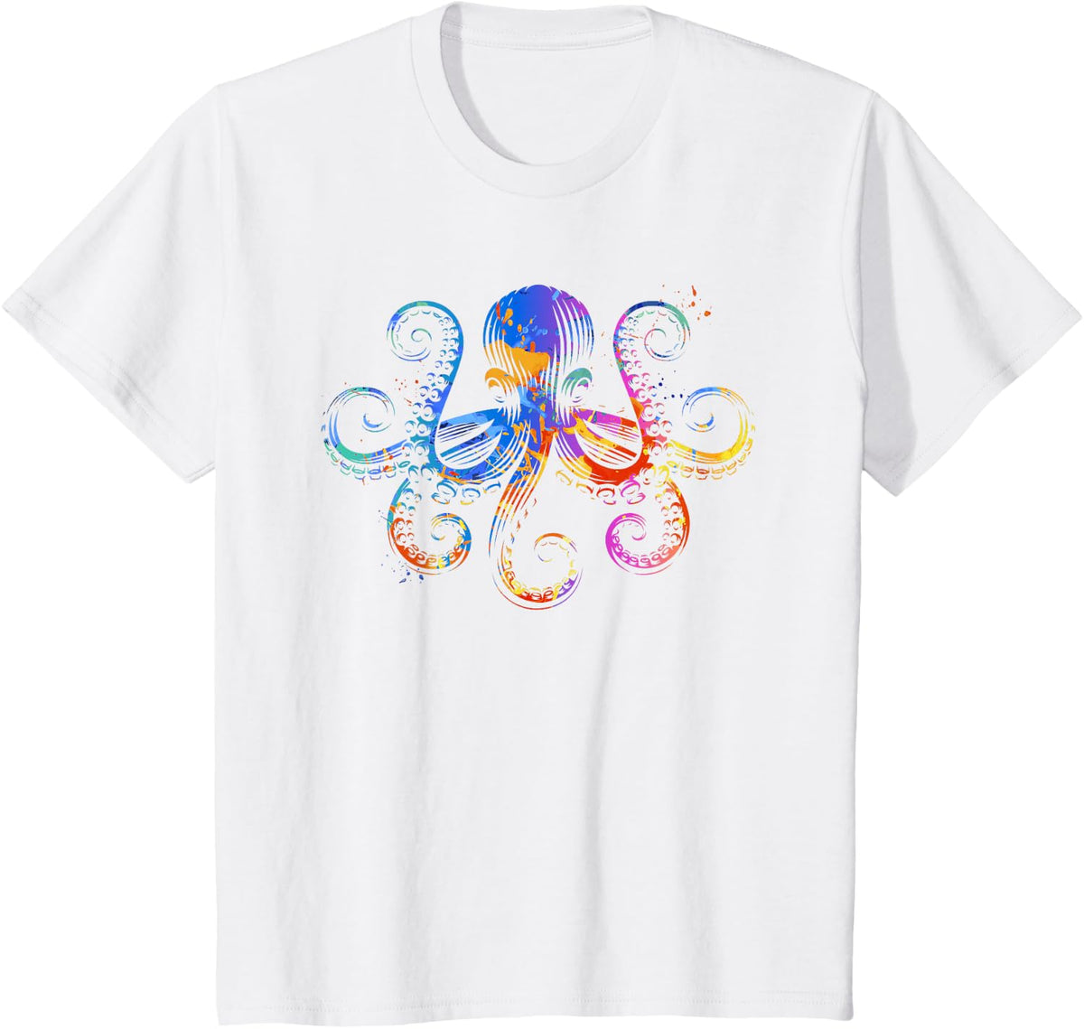 Octopus Graphic - Colorful Ocean Octopus Design T-Shirt - White