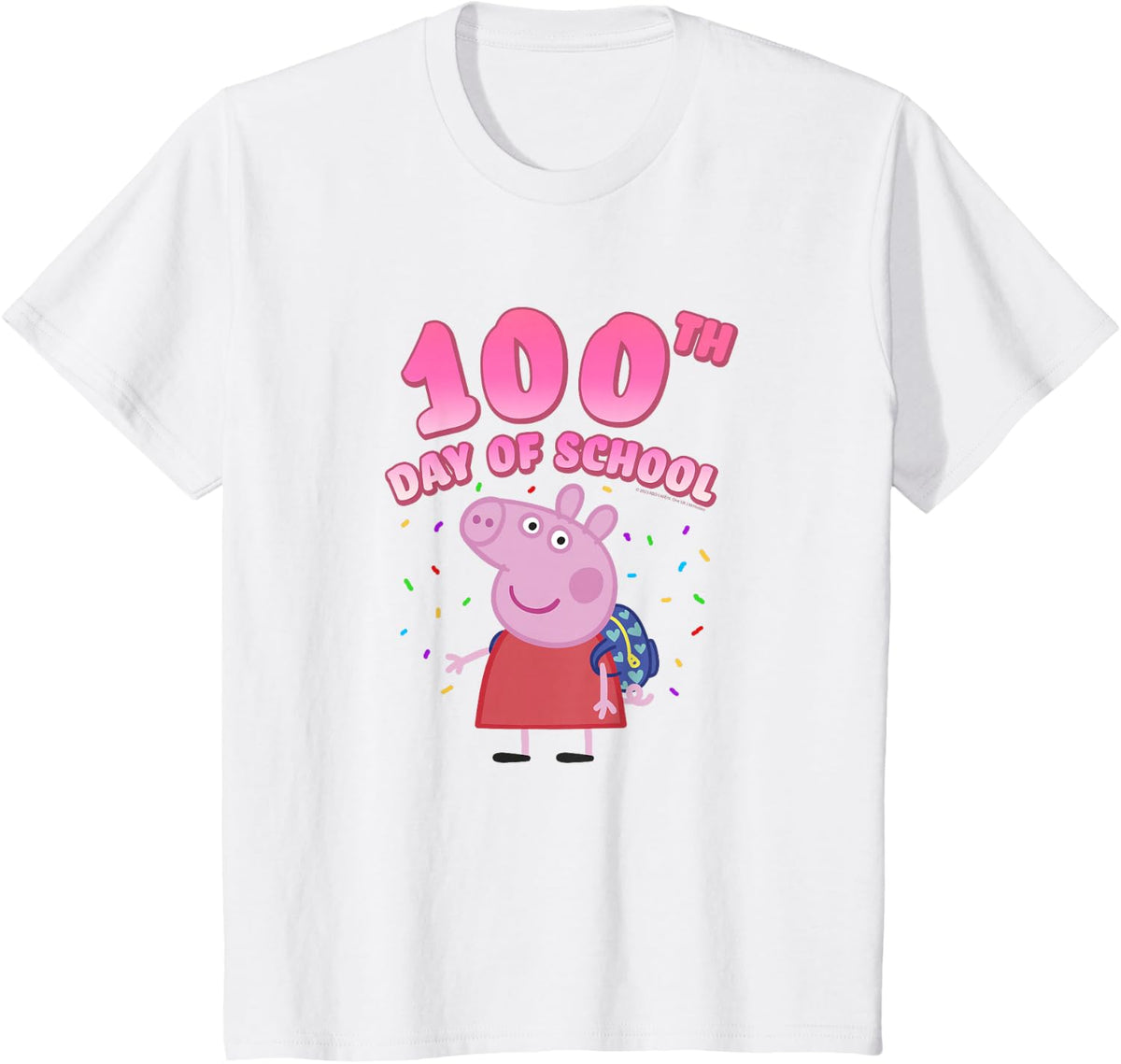 Peppa Pig 100th Day Of School Celebration Confetti T-Shirt - White