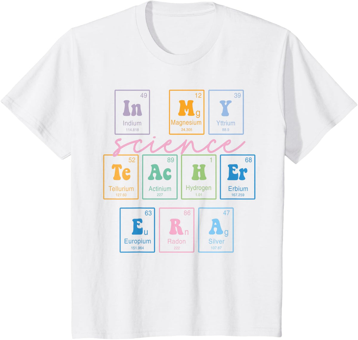 in My Science Teacher Era Funny Science Teacher T-Shirt - White