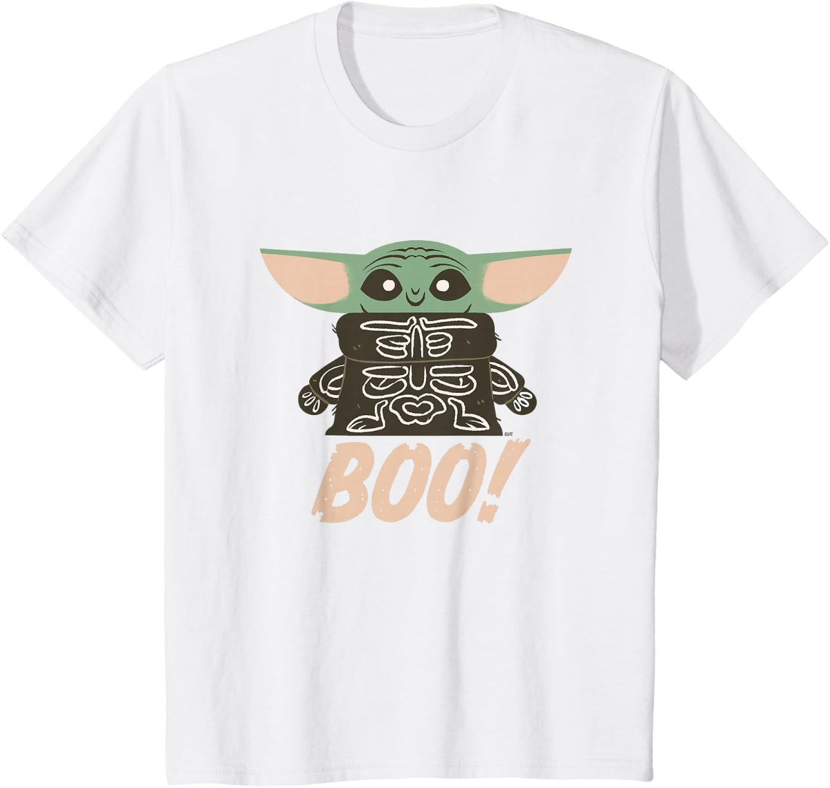 Star Wars Grogu The Mandalorian Halloween Skeleton Boo T-Shirt - White