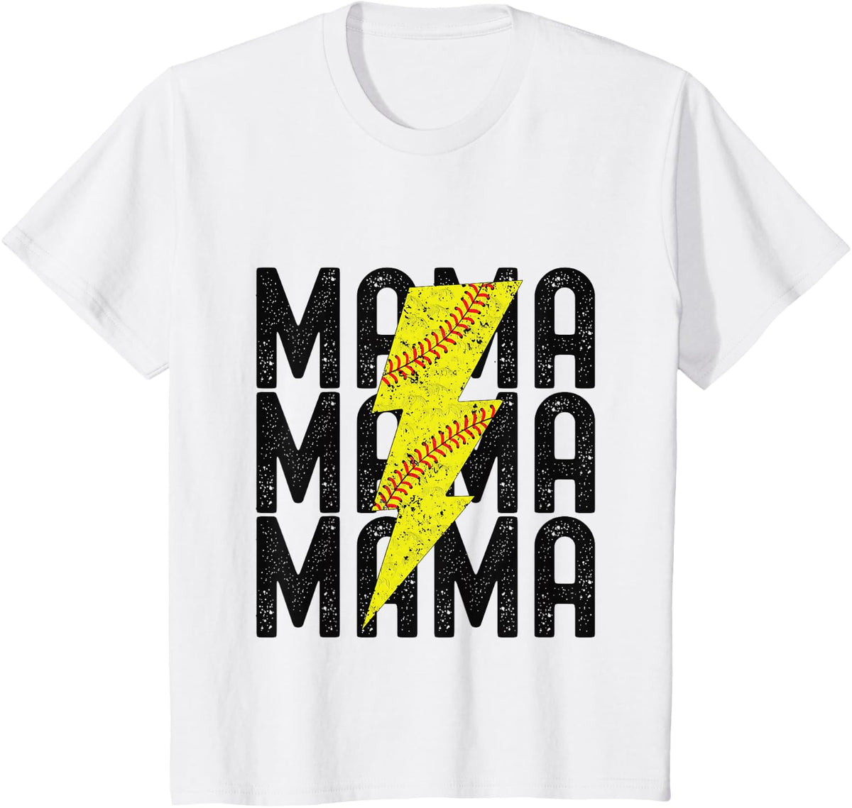 Softball Mama Lighting Softball Mothers Day T-Shirt - White