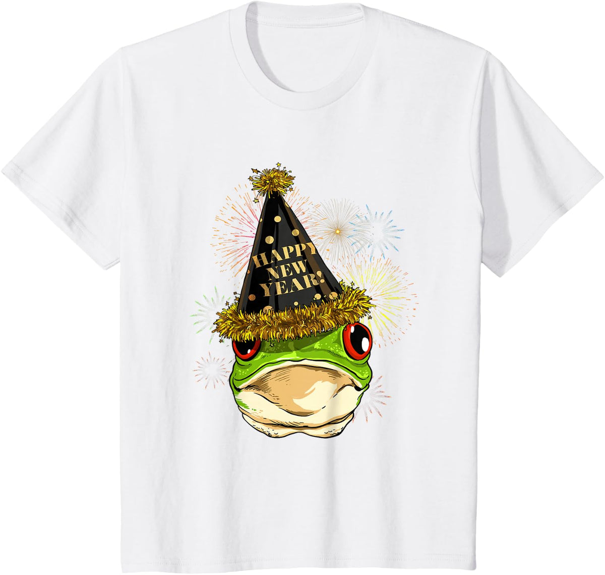 Frog New Year Shirt 2024 Happy New Years Eve NYE Fireworks T-Shirt - White