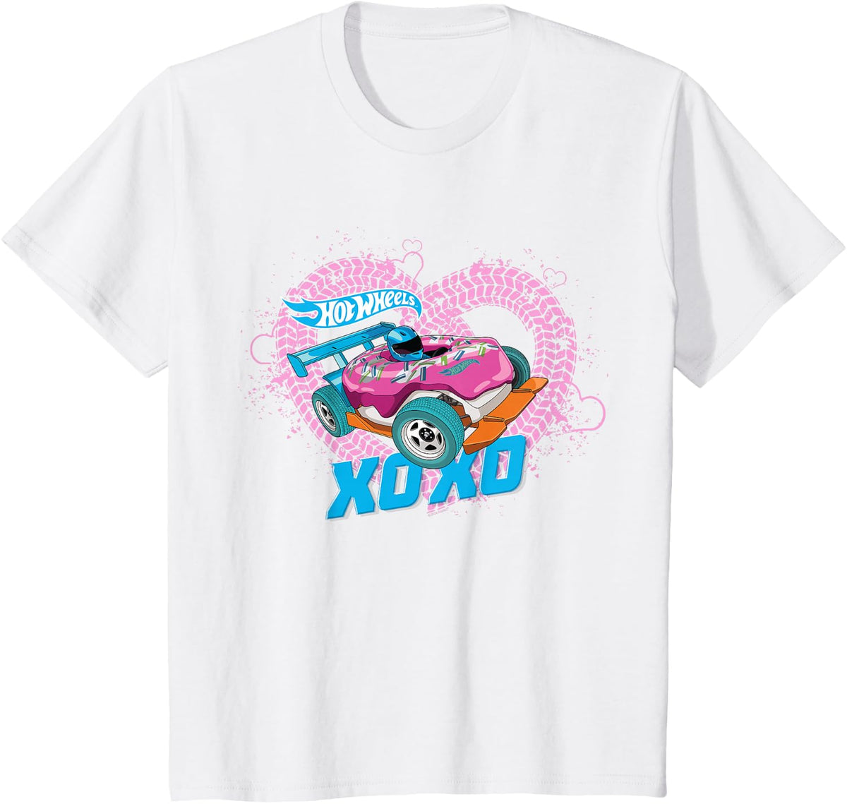 Hot Wheels - XOXO Pink Heart T-Shirt - White