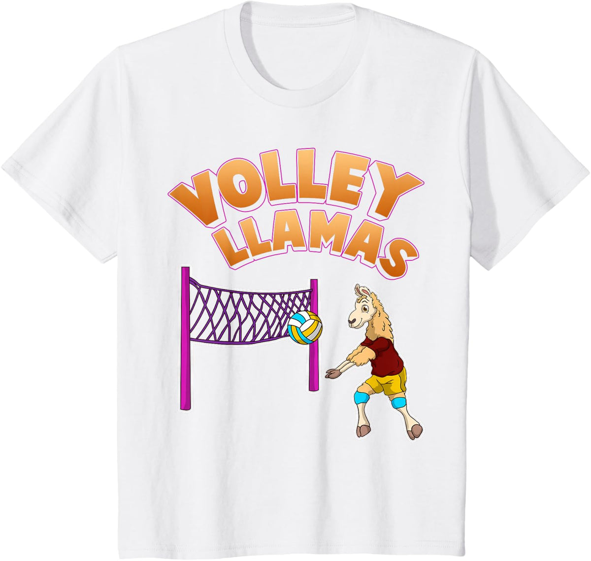 Volley Llama T Shirt Volleyball Sport Team Women Gift T-Shirt - White