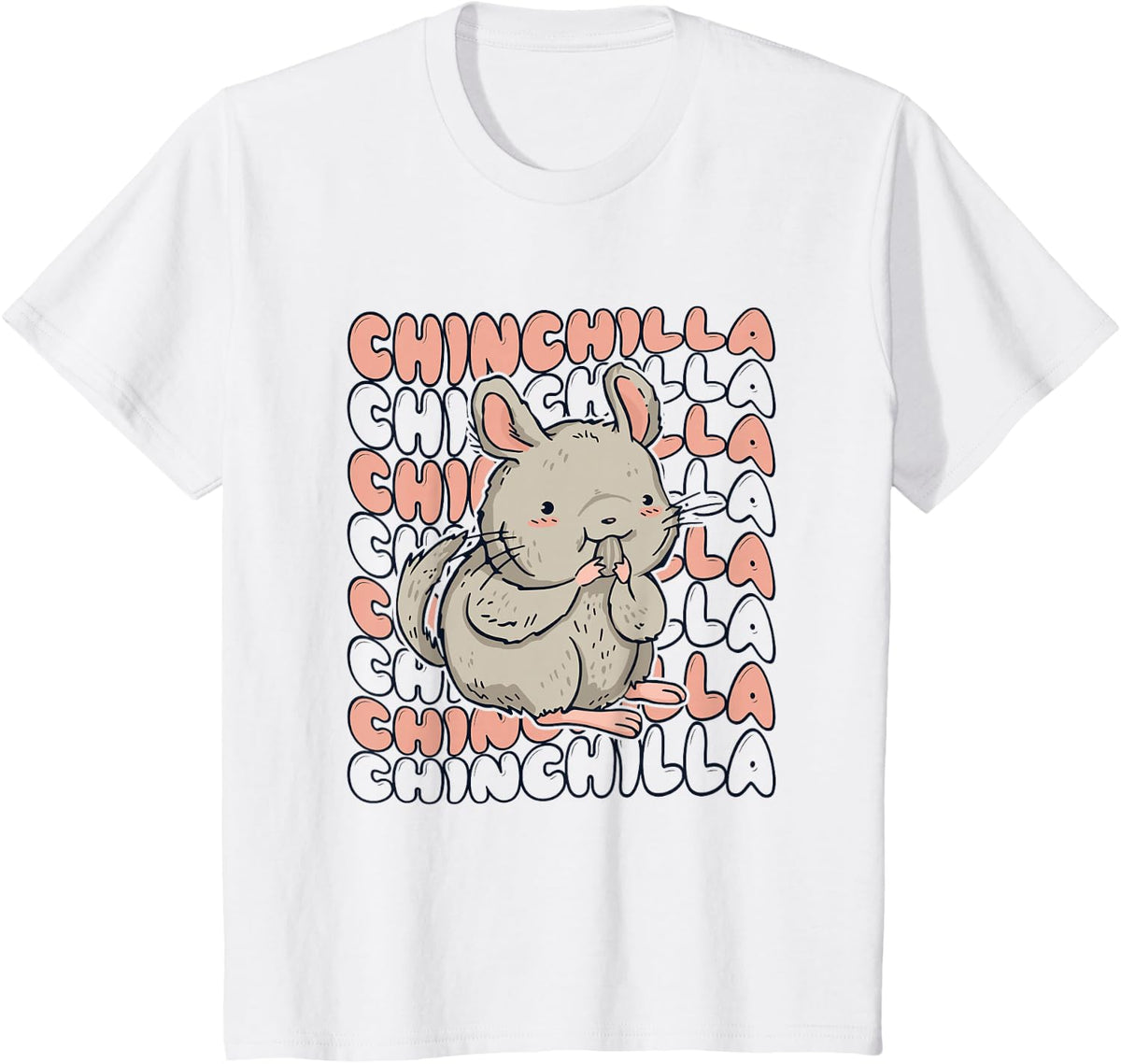 Chinchilla Chinchillidae Short-Tailed Long-Tailed Chinchilla T-Shirt - White