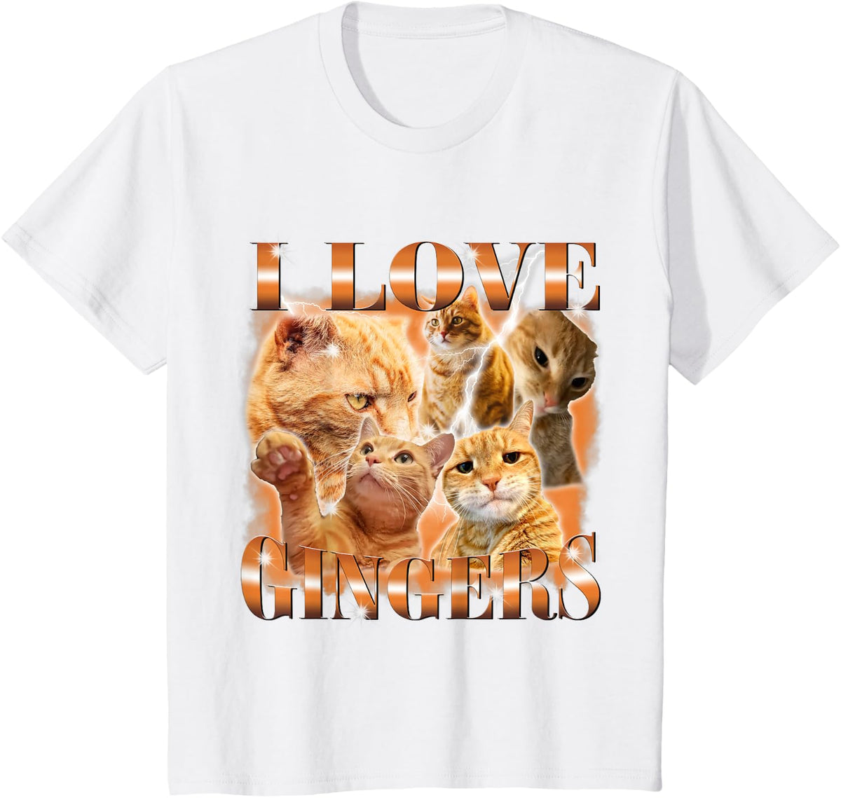 I Love Gingers Funny Orange Cat Cat Meme Kitty Cat Lovers T-Shirt - White