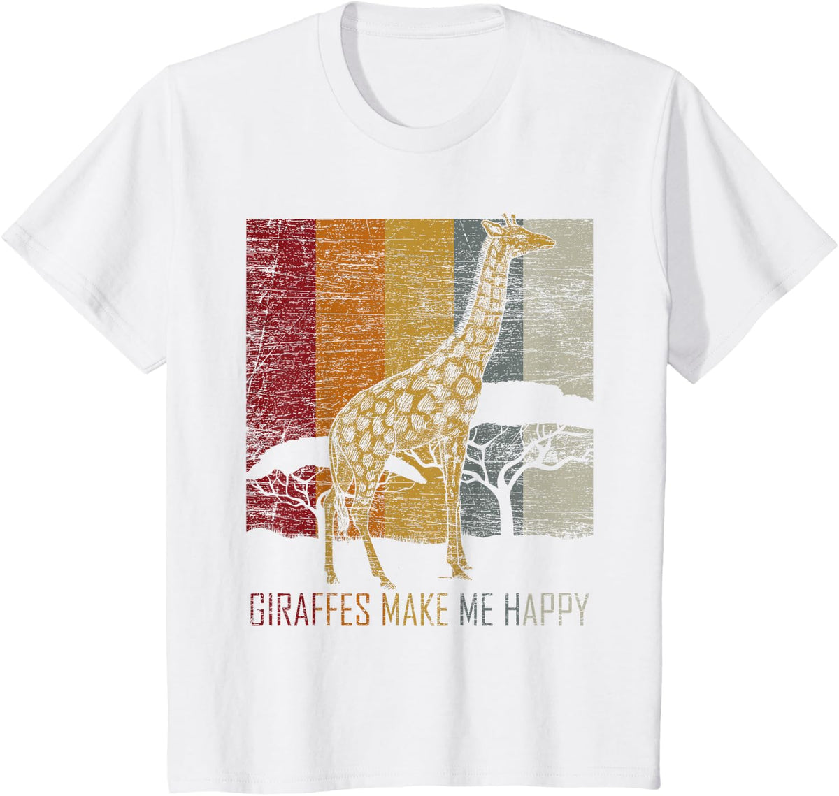 Zoo Keeper Africa Vintage Retro Gift Giraffe T-Shirt - White