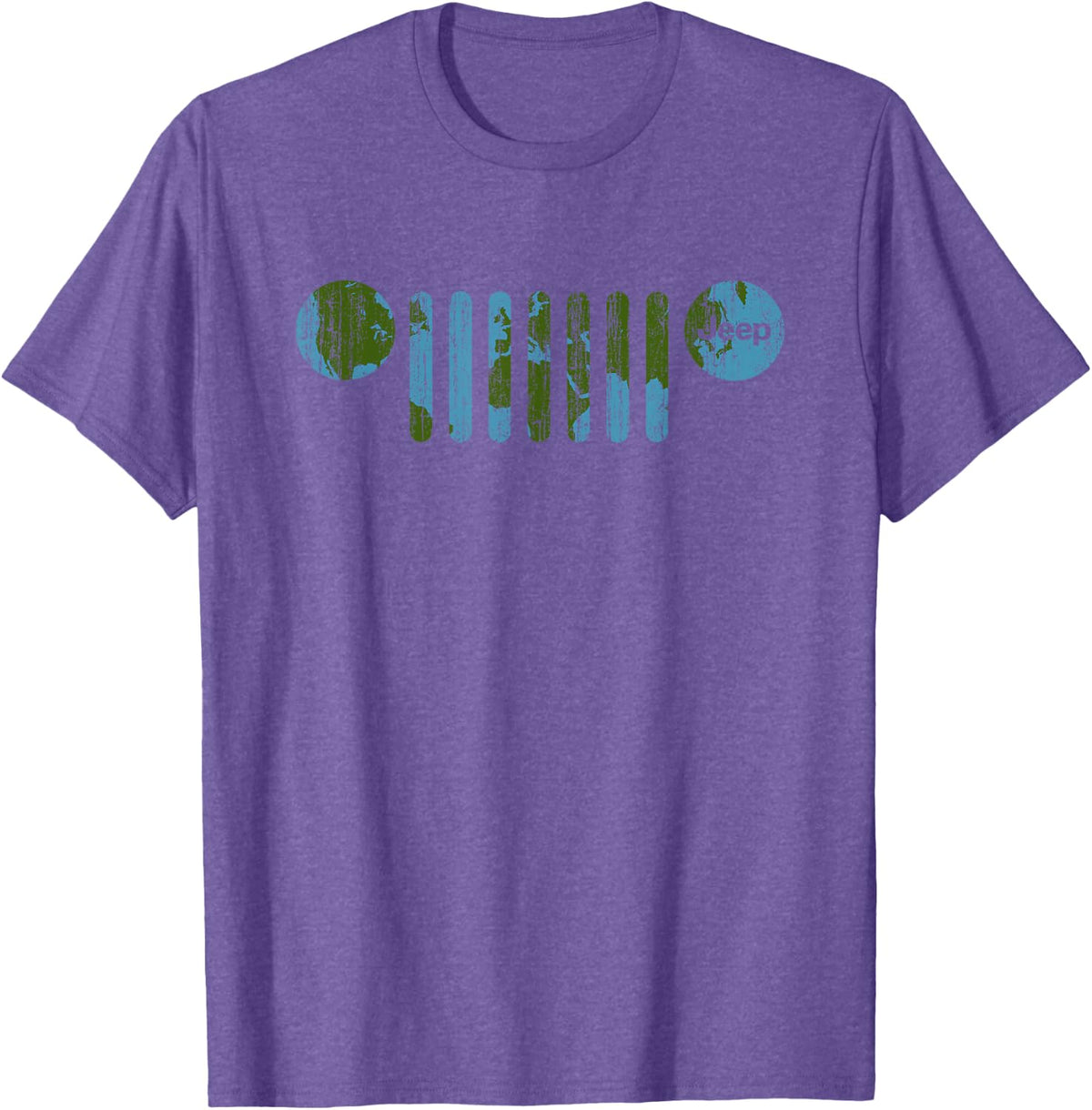 Jeep - There's Only One Earth, Jeep Grille T-Shirt - Purple Heather
