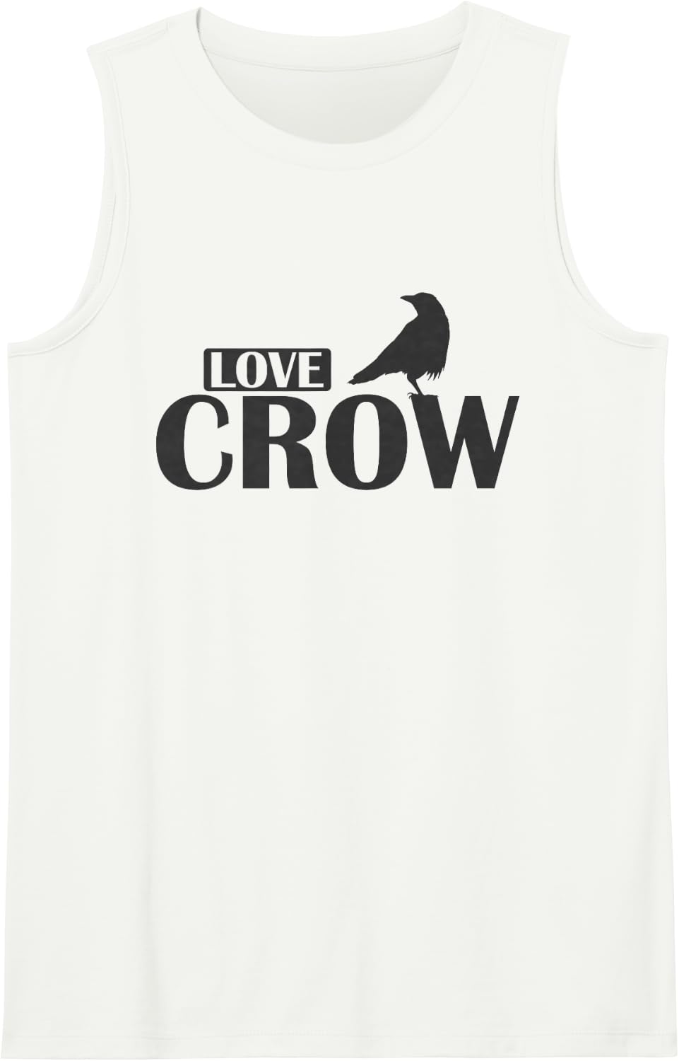Love Crow Crow Raven Bird Environment and Nature Sleeveless Tank Top - White