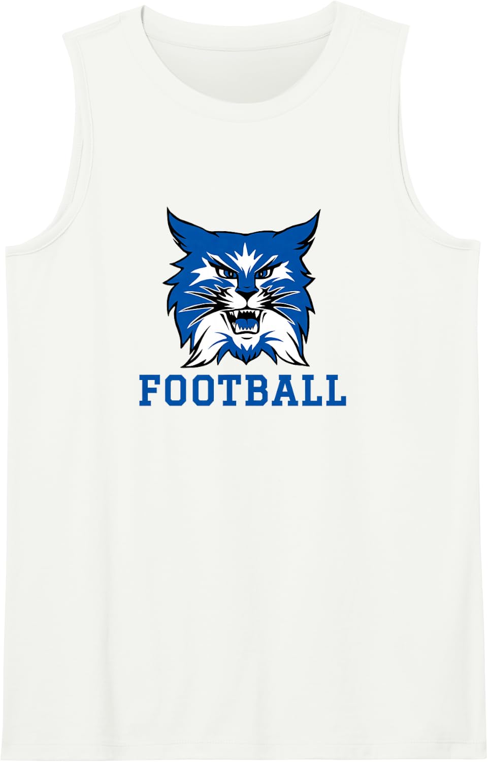 Columbus Community Wildcats Football Sleeveless Tank Top - White