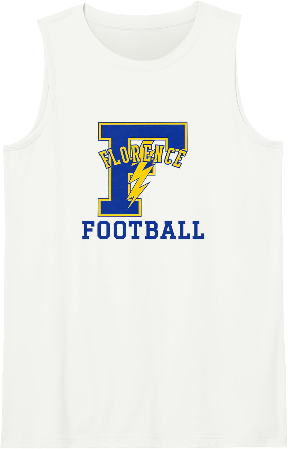 Florence Township Memorial Flashes Football Sleeveless Tank Top - White