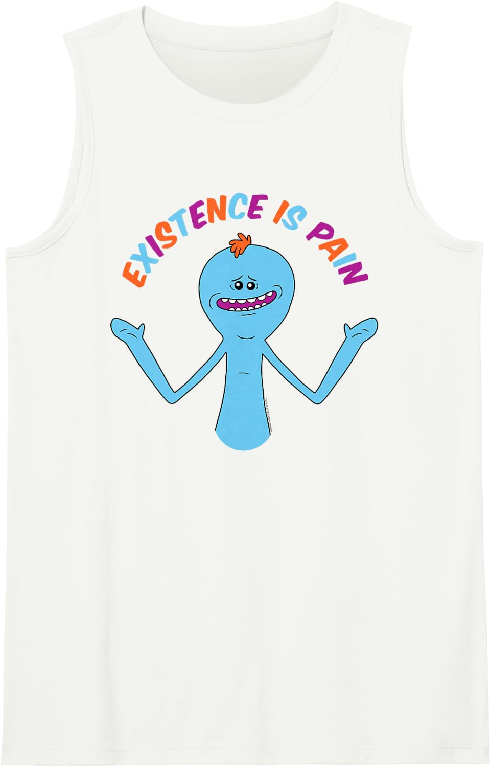 Rick and Morty Existence is Pain - Rainbow Tank Top - White