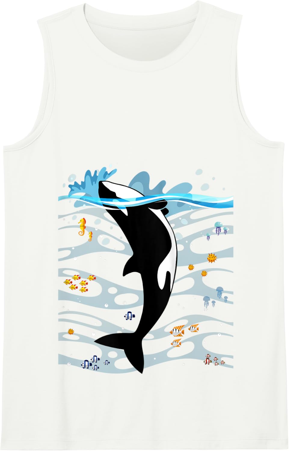 Killer Whale Gifts Shirt. Jumping Orca Killer Whales Killer Tank Top - White