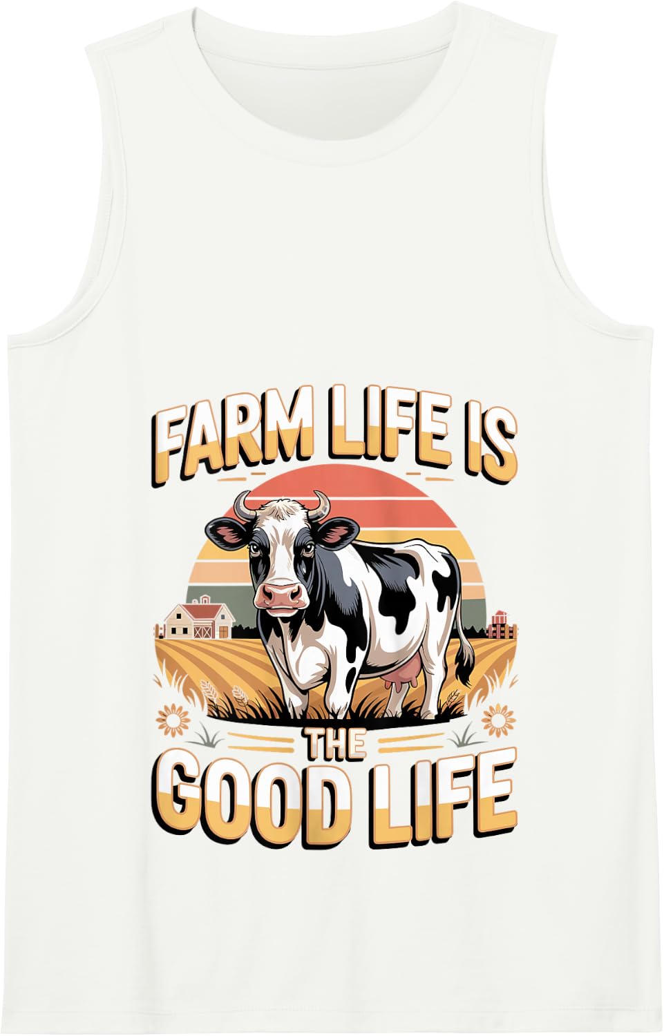Farm Life is the Good Life Farmer Country Homestead Tank Top - White
