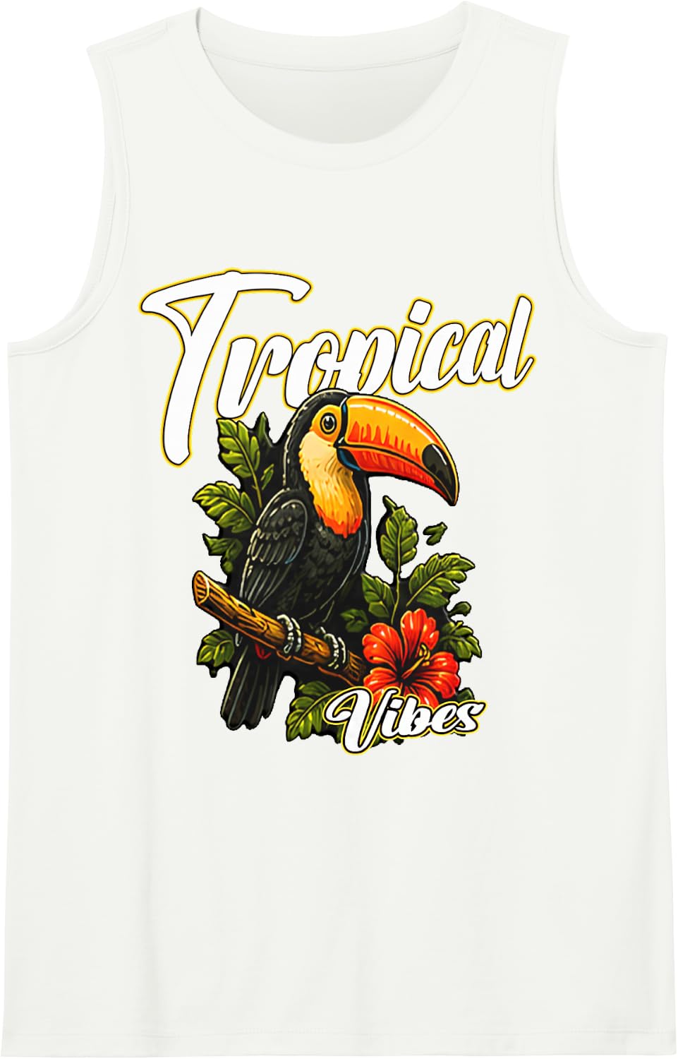 Tropical Vibes Jungle Adventure Nature Lover Biologist Study Sleeveless Tank Top - White