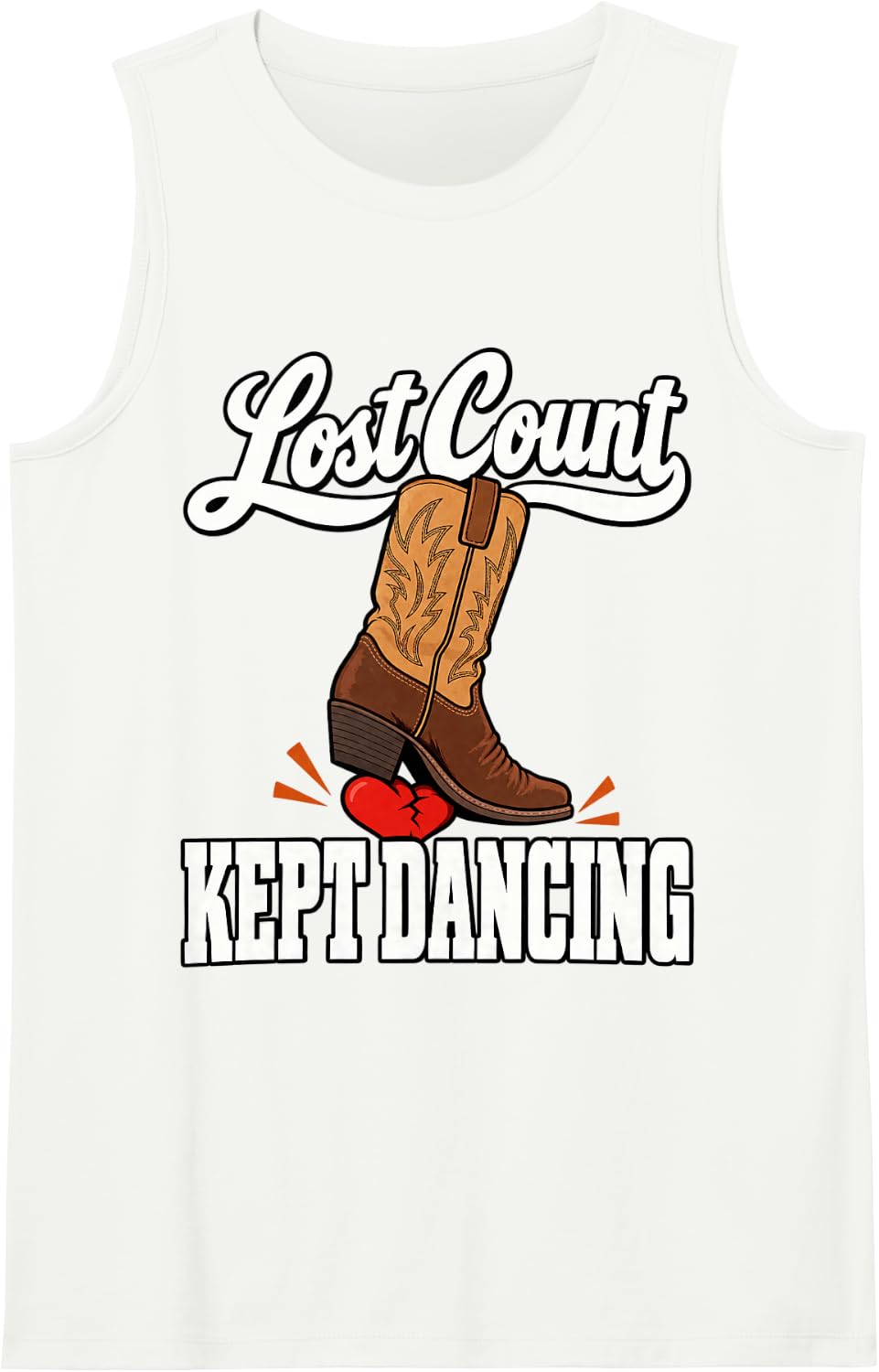 Line Dancing Lost Count Kept Dancing Dancer Boot Funny Dance Sleeveless Tank Top - White