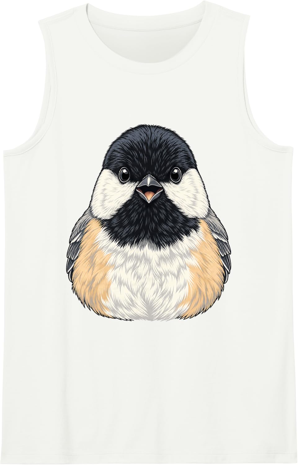 Chickadee Black Capped Bird Watching Songbird Birder Sleeveless Tank Top - White
