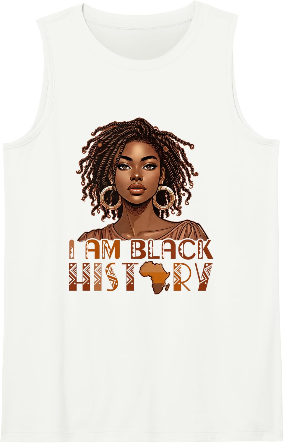 Proud Black History Afro Freedom Juneteenth Afro Women Sleeveless Tank Top - White