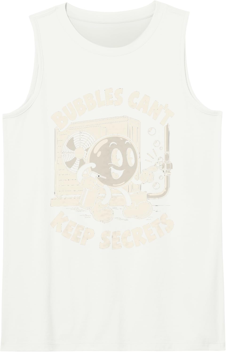 Funny HVAC Tech HVAC Technician Leak Bubbles Sleeveless Tank Top - White