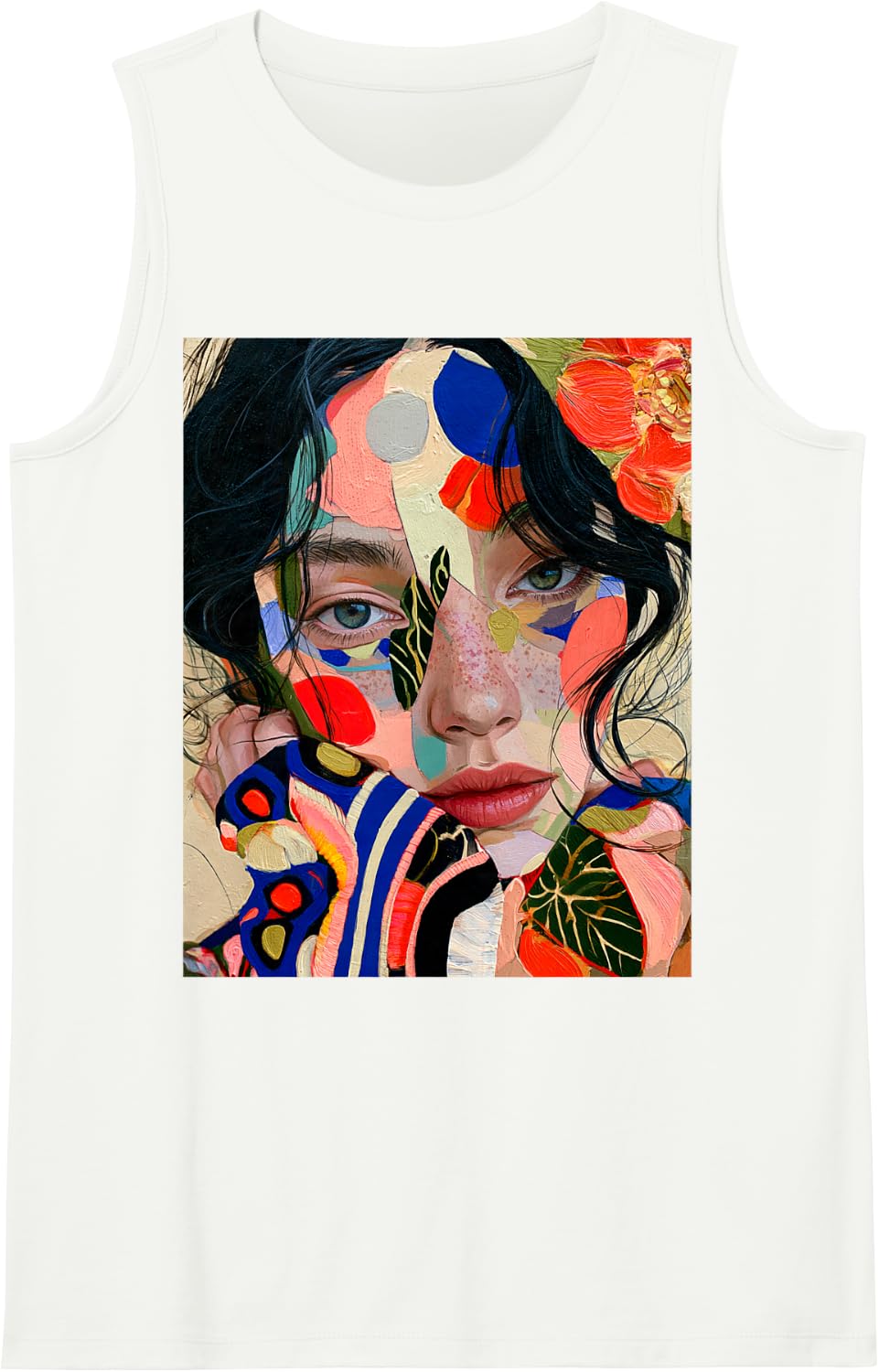 Pop Art Women's Designer Stylish Tops Sleeveless Tank Top - White