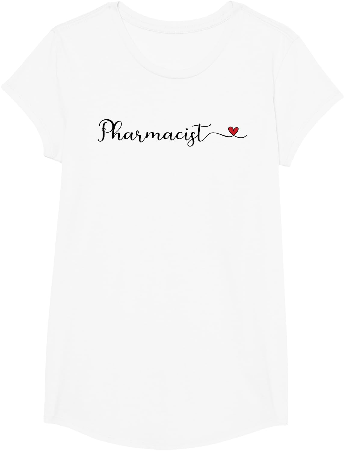 Pharmacist Handwritten Typography Design with a Heart T-Shirt - Girls White