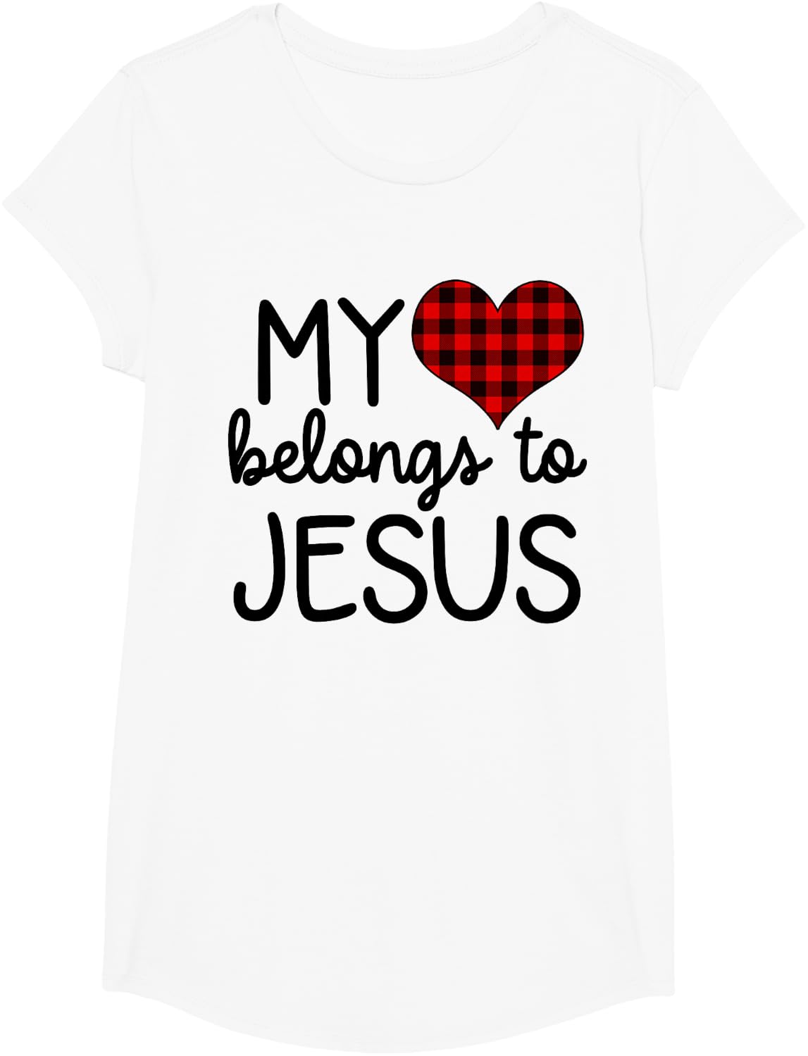 Toddler Christian Valentines Day My Heart Belongs To Jesus T-Shirt - Girls White