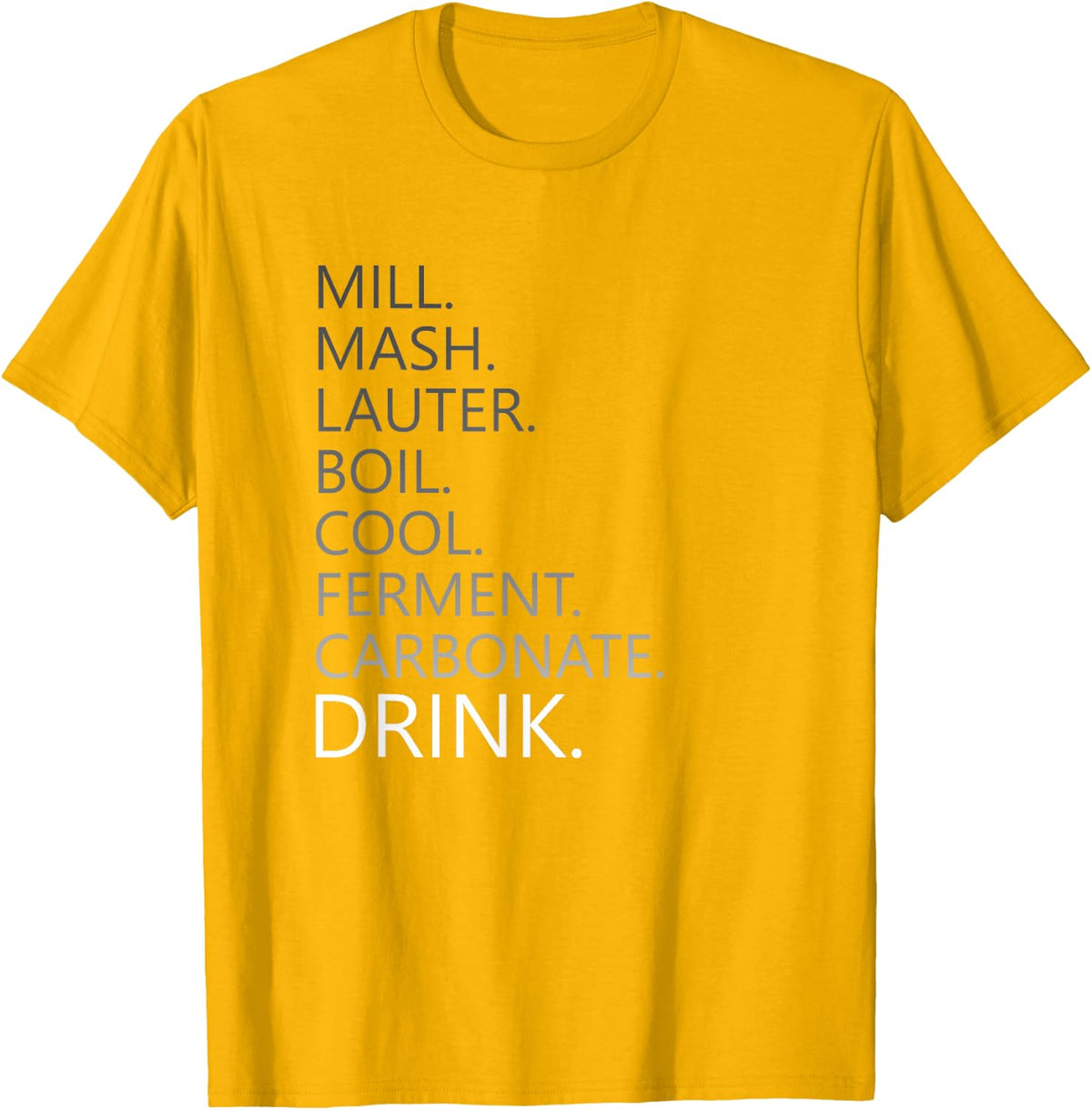 Home Brewing Craft Beer Steps T-Shirt T-Shirt - Golden Yellow