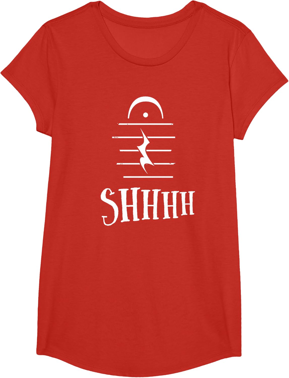 Shhh Music Note Rest Choir Orchestra Marching Band Gift T-Shirt - Girls Red
