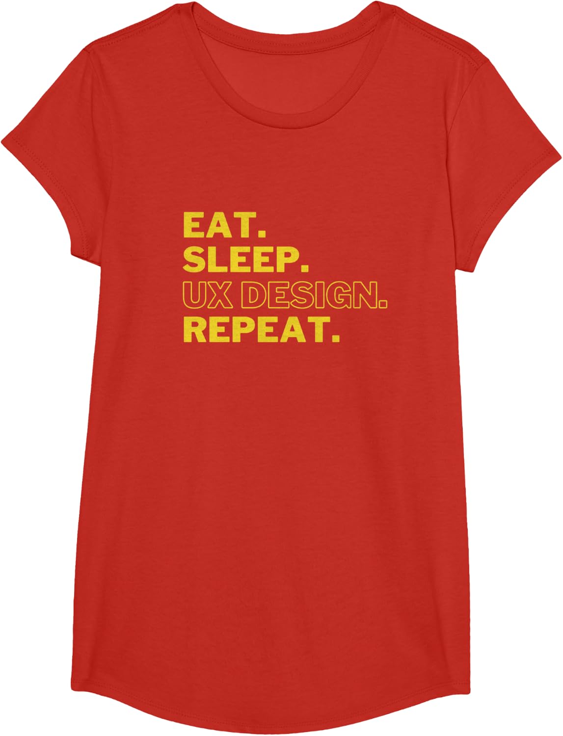 Graphic Designer UX UI Eat Sleep Ux Design Repeat T-Shirt - Girls Red