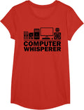 Funny Computer Geek Tech Nerd Gift Men Women Cool Support T-Shirt - Girls Red
