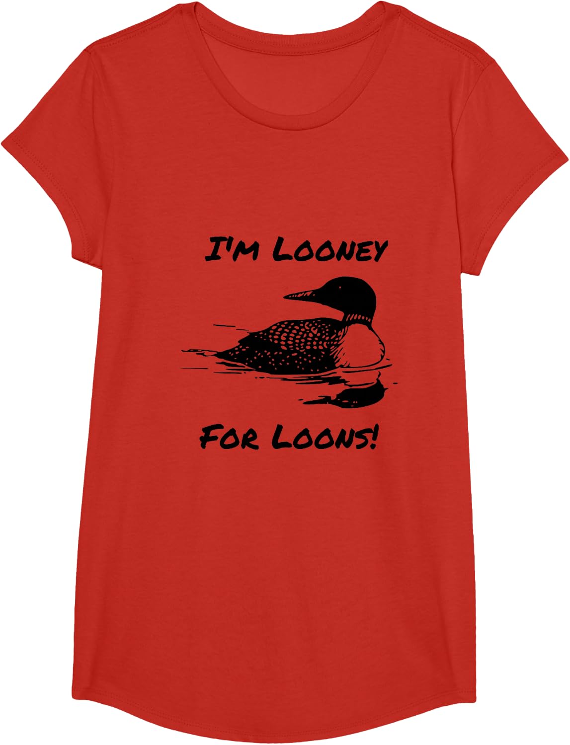 Loon North Minnesota Wisconsin Funny Gift T-Shirt T-Shirt - Girls Red