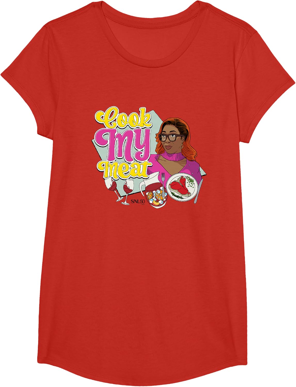 SNL Cook My Meat Lisa from Temecula T-Shirt - Girls Red
