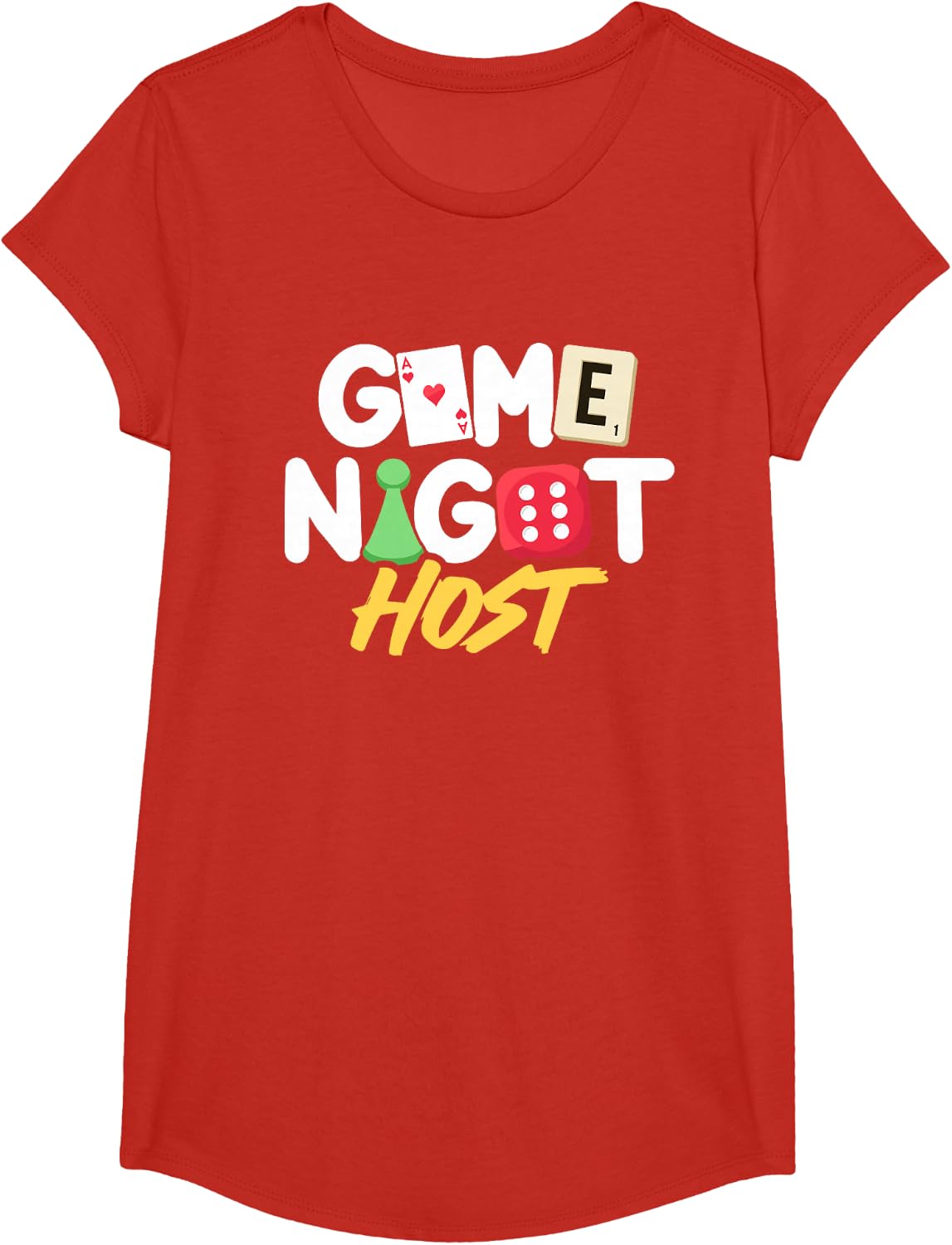 Game Night Host Board Game Trivia Night Team Women Men T-Shirt - Girls Red