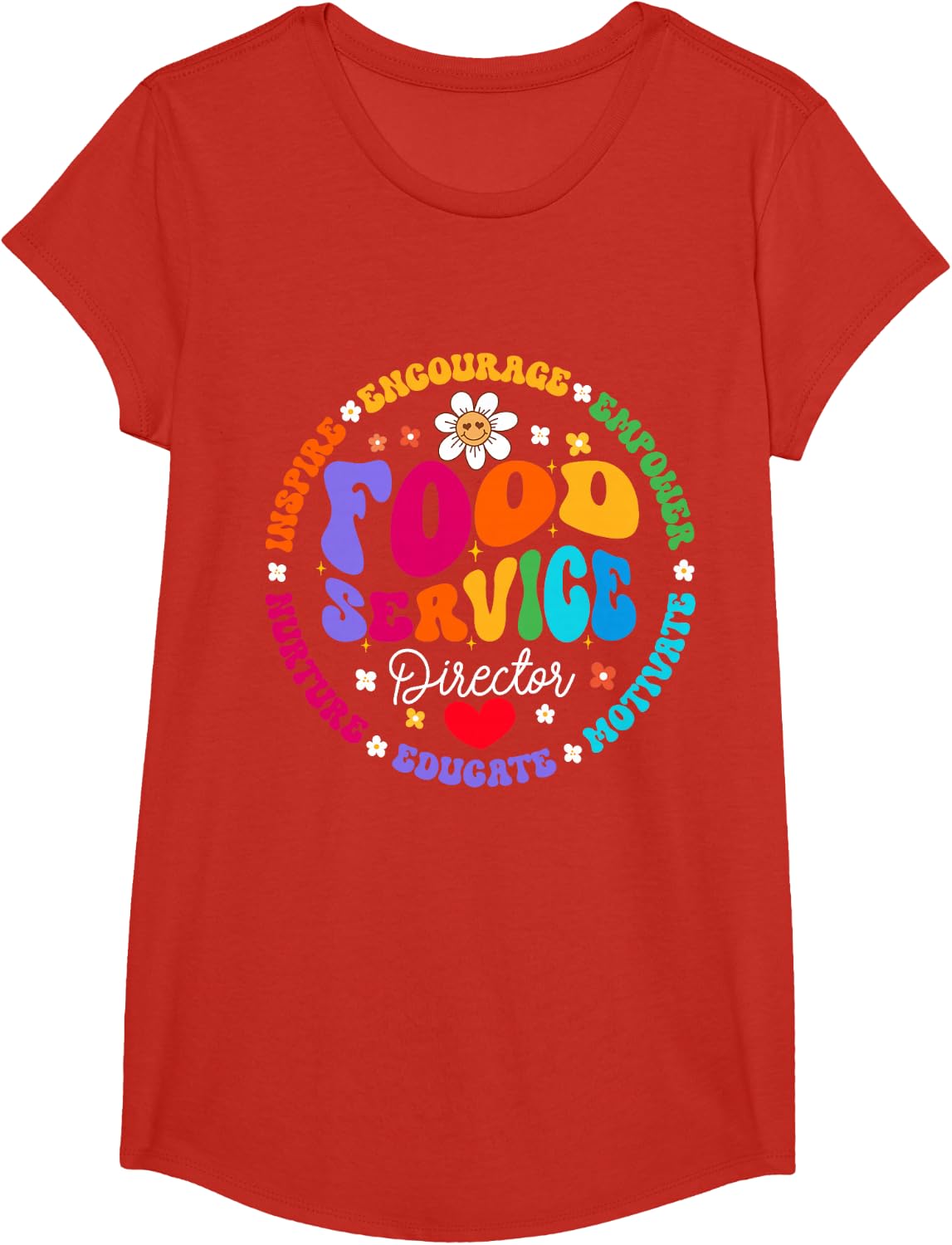 Food Service Director Cafeteria Team Helper School Squad T-Shirt - Girls Red