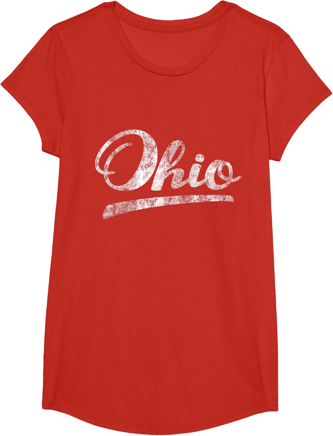 Vintage Script Home State Ohio Gift for Women Men Kids T-Shirt - Girls Red