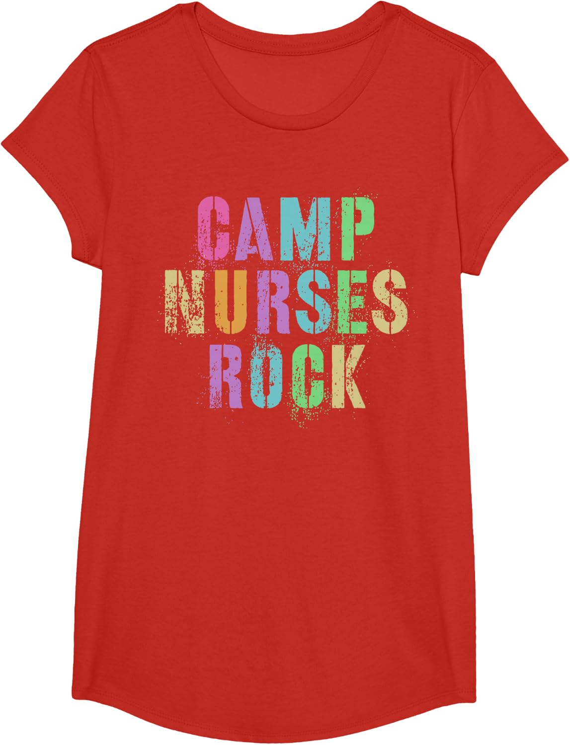 CAMP NURSES Do ROCK Funny Camping Medical Squad Medic Team T-Shirt - Girls Red