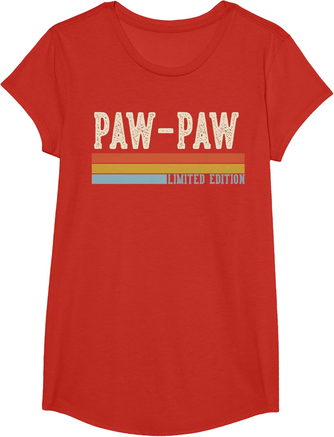 PAW-PAW Vintage Grandpa Retro Father's Day T-Shirt - Girls Red
