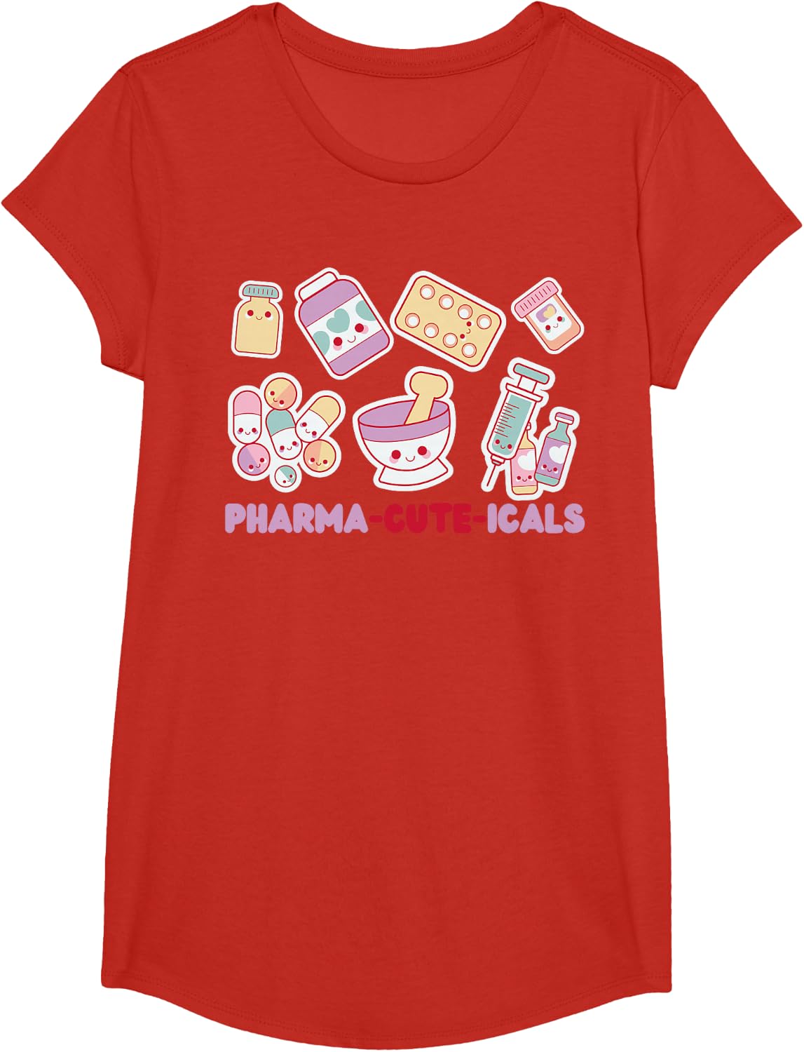 Pharmacy Tech Technician Pharmacist Student T-Shirt - Girls Red