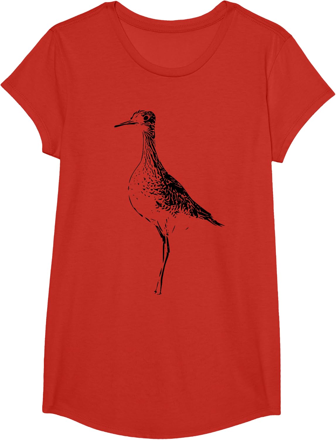 Minimalist Upland Sandpiper T-Shirt T-Shirt - Girls Red