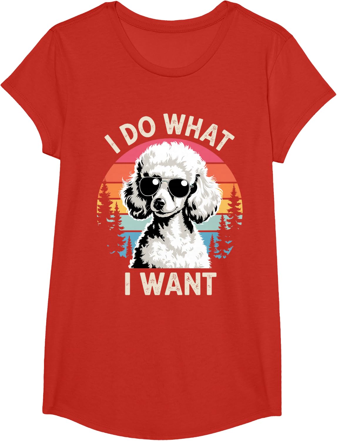 Funny Poodle Design for Men Women Mini Standard Poodle Lover T-Shirt - Girls Red